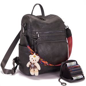 Women's Fashion PU Leather Backpack Purse for Women Designer Ladies Travel👌